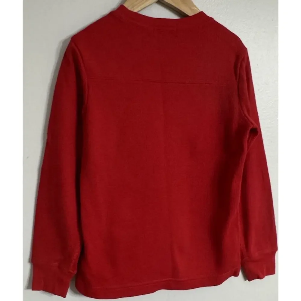 Ralph Lauren Polo Shirt Red Long Sleeve Boys Size 6 Thermal Pull-Over Pony